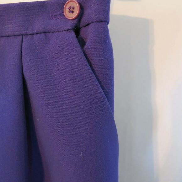 FASHION STAR Vintage Long Skirt Size 12 Lined Pleats Pockets Buttons Purple - Picture 5 of 12